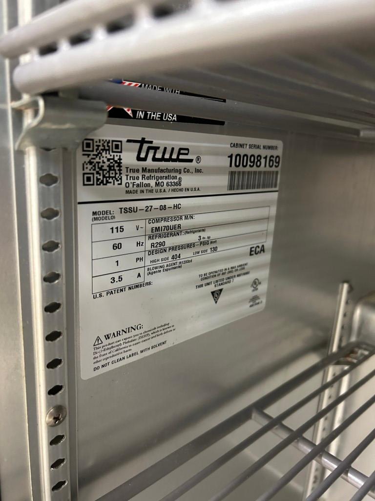 TRUE NATURAL REFRIGERANT 27IN PREP TABLE