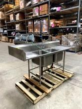 TWO COMPARTMENT STAINLESS STEEL SINK