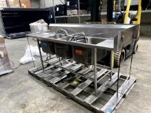 THREE COMPARTMENT STAINLESS STEEL SINK