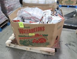Bin of charcoal and charcoal briquets