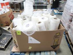 Pallet of rolls of plastic