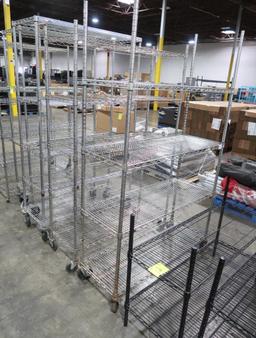 wire shelving units, on casters