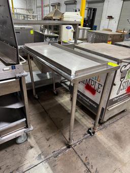 Stainless steel table on casters