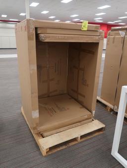 merchandising tables, white, new
