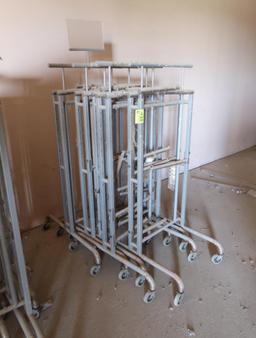 2-sided hanging rack w/ outriggers, on casters