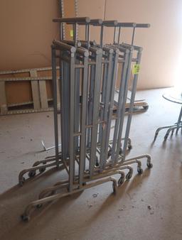 2-sided hanging rack w/ outriggers, on casters