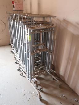 2-sided hanging rack w/ outriggers, on casters