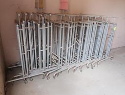 2-sided hanging rack w/ outriggers, on casters