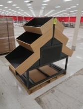 tiered table w/ bins, two-sided, new