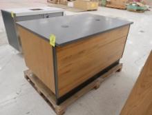 service counter w/ solid surface top & cabinet under, new