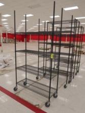 wire shelving unit, on casters