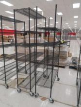 wire shelving unit, on casters