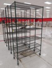 wire shelving unit, on casters