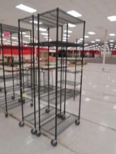 wire shelving units, on casters