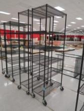 wire shelving units, on casters