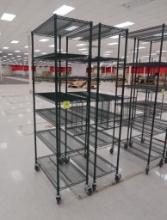 wire shelving units, on casters