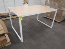 merchandising tables, top is reversible- either light oak or white, new