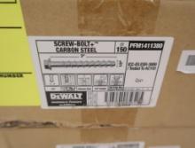 boxes of DeWalt Screw-Bolt+ carbon steel concrete anchors