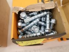 boxes of DeWalt Screw-Bolt+ carbon steel concrete anchors