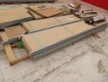 pallet of Lozier storage shelf uprights w/ solid filling