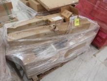 pallet of misc- "riser spline", LED lights, shelf-front fencing, etc