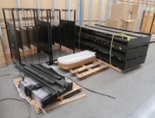 group of black unknown store fixtures