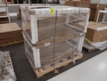 merchandising tables, top is reversible- either light oak or white, new