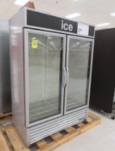 True 2-glass door indoor ice merchandiser, self-contained, new