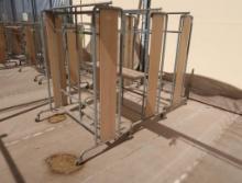 2-sided merchandising shelving units, no shelves, on casters