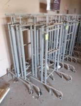2-sided hanging rack w/ outriggers, on casters