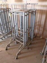 2-sided hanging rack w/ outriggers, on casters