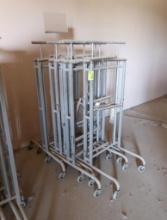 2-sided hanging rack w/ outriggers, on casters