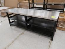 work benches- steel frames w/ stainless tops