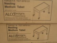 medium nesting tables, on casters, new