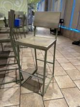 BAR HEIGHT METAL FRAMED CHAIRS