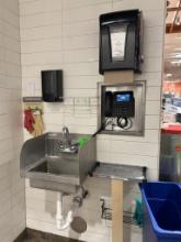 HAND SINK W/ SOAP AND PAPER TOWEL DISPENSER