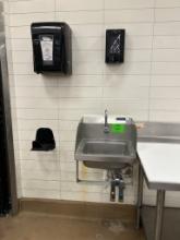 KNEE OPERATED HAND SINK W/ SOAP AND PAPER TOWEL DISPENSER