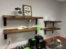 GROUP OF WOODEN WALL SHELVES