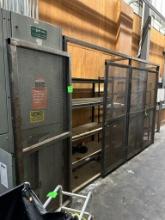 WALL MOUNT METAL DOORS W/ RACKS INSIDE