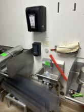 KNEE OPERATED HAND SINK W/ SOAP AND PAPER TOWEL DISPENSER