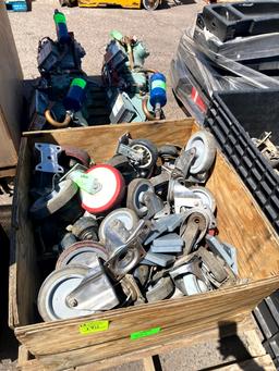 LARGE CRATE OF CASTERS