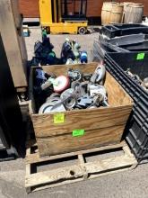 LARGE CRATE OF CASTERS