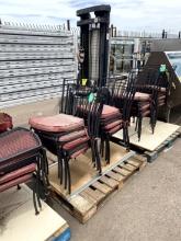 METAL BASE PADDED SEAT CAFÉ CHAIRS
