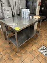4FT STAINLESS STEEL TABLE W/ CAN OPENER MOUNT