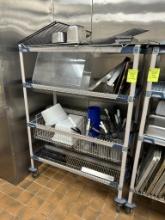 4FT PLASTIC METRO RACK W/ CONTENTS