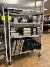4FT PLASTIC METRO RACK W/ CONTENTS