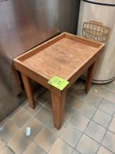 SMALL WOODEN MERCHANDISING TABLE