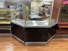 STAINLESS TOP ANGLED SERVICE COUNTER W/ SNEEZE GUARD