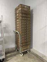 CRATE DOLLEY W/ PLASTIC PRODUCE CRATES