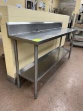 EDWARDS 6FT STAINLESS STEEL TABLE W/ BACKSPLASH